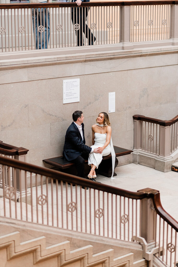 Romantic engagement photos in downtown Chicago